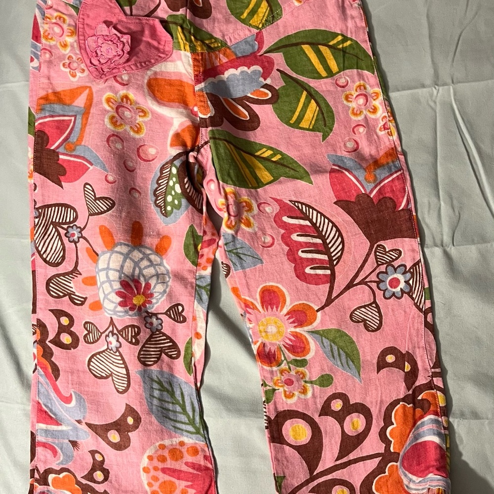 Oilily Pink and Brown Casual Bottoms with Whimsical Print